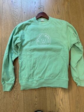 Sporty & Rich Men's Mint Crewneck Sweatshirt with White Logo